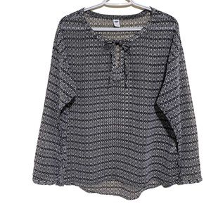 Old Navy Women Tunic Long Sleeve Top Aztec Pattern Size Medium